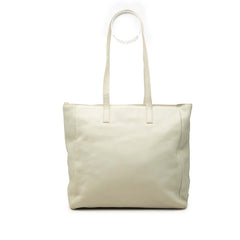 プラダ 三角ロゴプレート トートバッグ ショルダーバッグ BR4711 グリーン ホワイト系 レザー レディース PRADA 【中古】