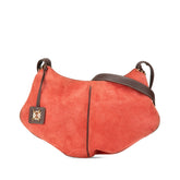 ロエベ ショルダーバッグ レッド ブラウン スウェード レザー レディース LOEWE 【中古】