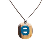 エルメス フィデリオ ネックレス ブラウン ブルー バッファローホーン レディース HERMES 【中古】