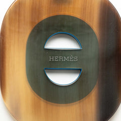 エルメス フィデリオ ネックレス ブラウン ブルー バッファローホーン レディース HERMES 【中古】