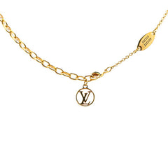 ルイ ヴィトン モノグラム フラワー コリエ LV アイコニック ネックレス M01215 ゴールド ピンク メッキ エナメル レディース LOUIS VUITTON 【中古】