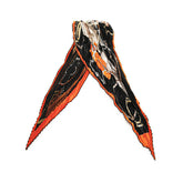 エルメス カレ90 プリーツ PROJETS CARRES 計画力 スカーフ ブラック オレンジ マルチカラー シルク レディース HERMES 【中古】