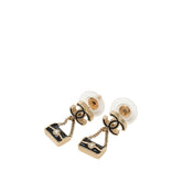 シャネル ココマーク バッグ モチーフ ピアス ゴールド ブラック メッキ レディース CHANEL 【中古】