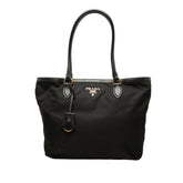 プラダ ロゴ トートバッグ ハンドバッグ 1BG159 ブラック ナイロン レザー レディース PRADA 【中古】