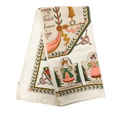 エルメス カレ90 Huile Rafraîchissante à l’Usage de la Toilette Parfumée 花の植生 スカーフ ベージュ マルチカラー シルク レディース HERMES 【中古】