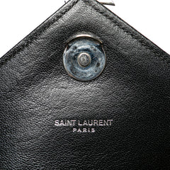 サンローラン サッチェル スモール YSLロゴ チェーンショルダーバッグ ハンドバッグ ブラック レザー レディース SAINT LAURENT 【中古】