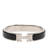 エルメス クリックH PM ブレスレット シルバー ブラック メタル エナメル レディース HERMES 【中古】