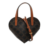 セリーヌ トリオンフ ティーン クール ハート ハンドバッグ ショルダーバッグ 2WAY ブラック ブラウン PVC レザー レディース CELINE 【中古】