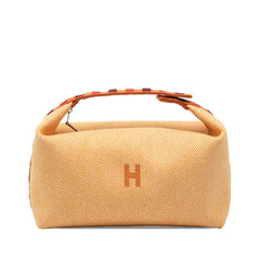 エルメス ブリッドアブラックGM ハンドバッグ オレンジ キャンバス レディース HERMES 【中古】