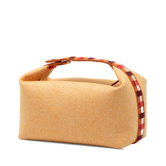 エルメス ブリッドアブラックGM ハンドバッグ オレンジ キャンバス レディース HERMES 【中古】