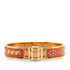 エルメス シャルニエール バングル ゴールド オレンジ マルチカラー メッキ レディース HERMES 【中古】