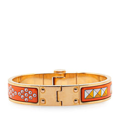 エルメス シャルニエール バングル ゴールド オレンジ マルチカラー メッキ レディース HERMES 【中古】