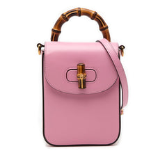 グッチ バンブー ミニ リュック バックパック ハンドバッグ ショルダーバッグ 3WAY 702106 ピンク レザー レディース GUCCI 【中古】