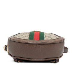 グッチ GGスプリーム オフディア ミニリュック バックパック 598661 ベージュ ブラウン PVC レザー レディース GUCCI 【中古】