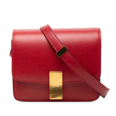 セリーヌ クラシックボックス 斜めかけ ショルダーバッグ レッド レザー レディース CELINE 【中古】
