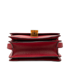 セリーヌ クラシックボックス 斜めかけ ショルダーバッグ レッド レザー レディース CELINE 【中古】