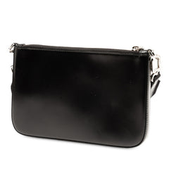 プラダ 三角ロゴプレート ショルダーバッグ 2VH129 ブラック レザー レディース PRADA 【中古】