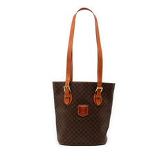 セリーヌ マカダム トートバッグ ショルダーバッグ ブラウン PVC レザー レディース CELINE 【中古】
