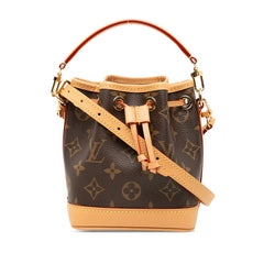 ルイ ヴィトン モノグラム ナノノエ ショルダーバッグ ハンドバッグ 2WAY M41346 ブラウン PVC レザー レディース LOUIS VUITTON 【中古】