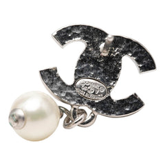 シャネル ココマーク スタッズ スウィング ピアス 05V刻印 シルバー メタル フェイクパール レディース CHANEL 【中古】