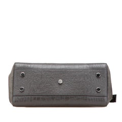 サンローラン クロコ型押し カバ リヴゴーシュ ハンドバッグ ショルダーバッグ 2WAY 400413 グレージュ レザー スウェード レディース SAINT LAURENT 【中古】