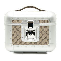 グッチ GGスプリーム × FPM MILANO ハンドバッグ ビューティーケース 740505 ベージュ シルバー PVC アルミ レディース GUCCI 【中古】