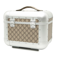 グッチ GGスプリーム × FPM MILANO ハンドバッグ ビューティーケース 740505 ベージュ シルバー PVC アルミ レディース GUCCI 【中古】