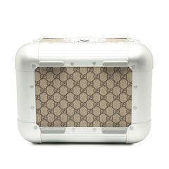 グッチ GGスプリーム × FPM MILANO ハンドバッグ ビューティーケース 740505 ベージュ シルバー PVC アルミ レディース GUCCI 【中古】