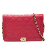 シャネル マトラッセ ココマーク チェーン ショルダーバッグ ピンク キャビアスキン レディース CHANEL 【中古】