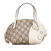グッチ GGスプリーム チルドレンズ ZOO ブタ ミニハンドバッグ 271093 ベージュ PVC レザー レディース GUCCI 中古