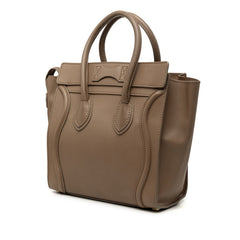 セリーヌ ラゲージ マイクロ ハンドバッグ ベージュ系 レザー レディース CELINE 【中古】
