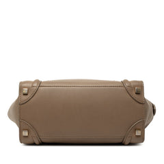 セリーヌ ラゲージ マイクロ ハンドバッグ ベージュ系 レザー レディース CELINE 【中古】
