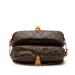 ルイ ヴィトン モノグラム ソミュール30 斜め掛け ショルダーバッグ M42256 ブラウン PVC レザー レディース LOUIS VUITTON 【中古】