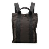 エルメス エールライン アドPM リュック バックパック ブラック グレー キャンバス レディース HERMES 【中古】