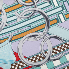 エルメス カレ90 BRIDES ET GRIS GRIS 馬勒とチャーム スカーフ レッド マルチカラー シルク レディース HERMES 【中古】