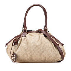 グッチ GGキャンバス スーキー ハンドバッグ ショルダーバッグ 2WAY 223974 ベージュ ブラウン キャンバス レザー レディース GUCCI 【中古】