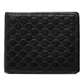 グッチ マイクログッチシマ 二つ折り財布 260987 ブラック レザー レディース GUCCI 中古