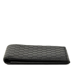 グッチ マイクログッチシマ 二つ折り財布 260987 ブラック レザー レディース GUCCI 中古