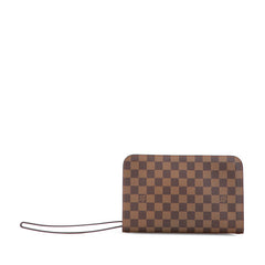 ルイ ヴィトン ダミエ サンルイ セカンドバッグ クラッチバッグ N51993 ブラウン PVC レザー メンズ LOUIS VUITTON 【中古】