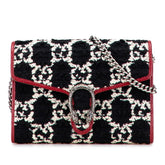 グッチ GG ディオニュソス チェーン ショルダーバッグ ウォレットバッグ 401231 ブラック レッド ツイード レザー レディース GUCCI 【中古】