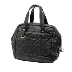 シャネル ココマーク パリビアリッツ ハンドバッグ ブラック PVC レディース CHANEL 【中古】