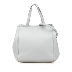 セリーヌ スモールフォールド カバ ハンドバッグ ショルダーバッグ 2WAY グレー レザー レディース CELINE 【中古】