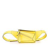 ロエベ アナグラム パズル バムバッグ スモール ボディバッグ ウエストバッグ イエロー レザー レディース LOEWE 【中古】