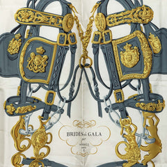 エルメス カレ90 BRIDES de GALA 式典用の馬勒 スカーフ ピンク マルチカラー シルク レディース HERMES 中古