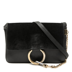 クロエ フェイ ショルダーバッグ ブラック スウェード レザー レディース Chloe 【中古】