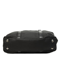 プラダ 三角ロゴプレート ハンドバッグ ブラック ナイロン レザー レディース PRADA 【中古】