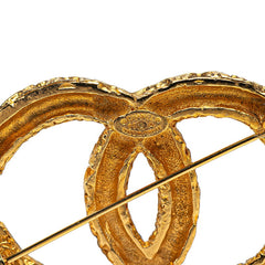 シャネル ヴィンテージ ココマーク 溶岩 ブローチ ゴールド メッキ レディース CHANEL 【中古】