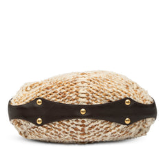 サルヴァトーレフェラガモ ワンショルダーバッグ ブラウン ベージュ ボア レザー レディース Salvatore Ferragamo 【中古】