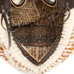 サルヴァトーレフェラガモ ワンショルダーバッグ ブラウン ベージュ ボア レザー レディース Salvatore Ferragamo 【中古】