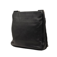 プラダ 三角ロゴプレート 斜め掛け ショルダーバッグ 2VH019 ブラック レザー レディース PRADA 【中古】